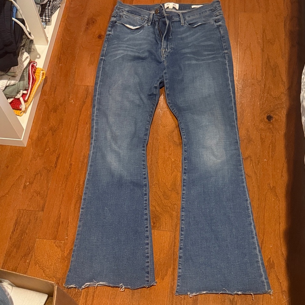 Frame Denim Blue Flare & Wide Leg Jeans